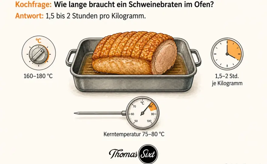 2 kg Schweinebraten im Ofen - Garzeit und Kerntemperatur