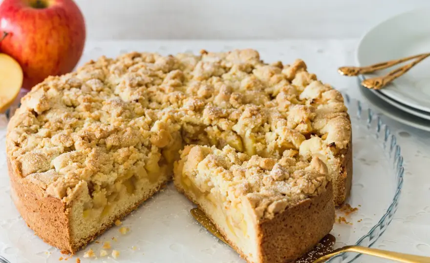 Apfelkuchen mit Streuseln - saftig, mürbe und knusprig