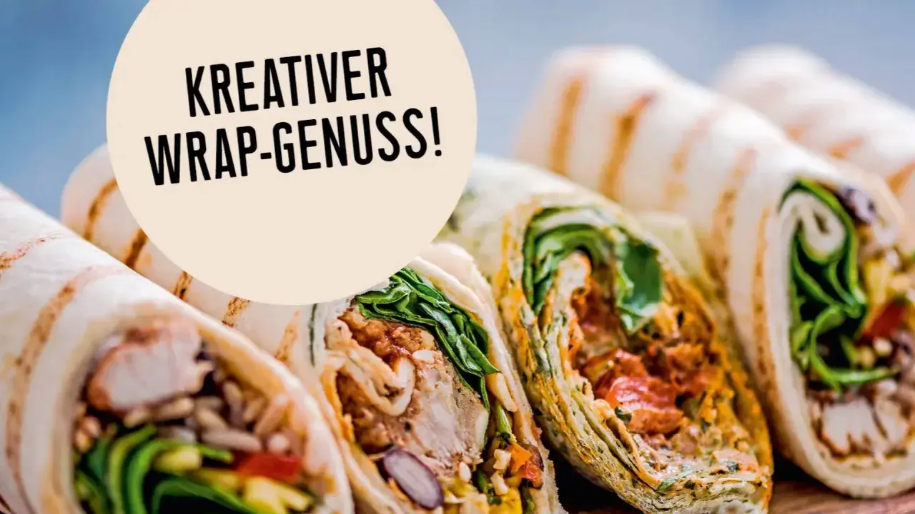 Kreativer Wrap-Genuss! Leckere, selbstgemachte Wraps mit frischem Gemüse und Hähnchen. Perfekt zum wraps selber machen.