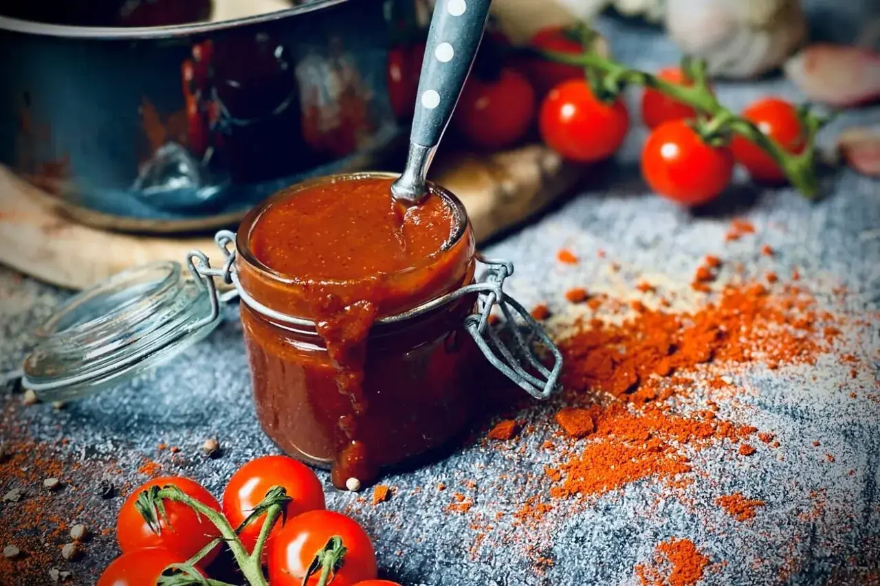 Ein Glas hausgemachte BBQ Sauce, bereit für das nächste Grillfest. Dieses bbq sauce rezept ist ein Muss!